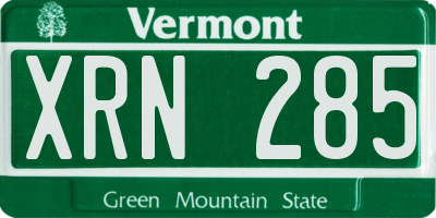 VT license plate XRN285