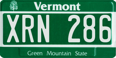 VT license plate XRN286