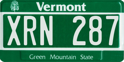 VT license plate XRN287