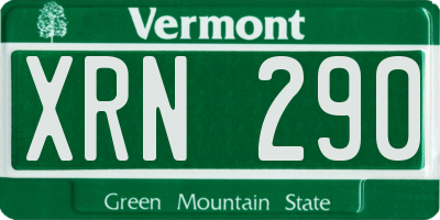 VT license plate XRN290