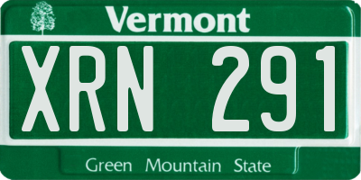 VT license plate XRN291
