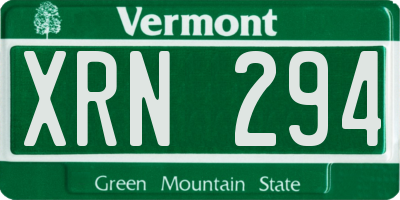 VT license plate XRN294