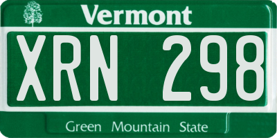 VT license plate XRN298