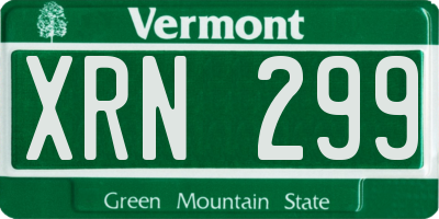 VT license plate XRN299