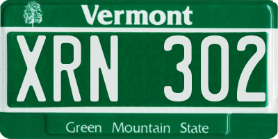 VT license plate XRN302