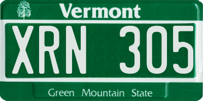 VT license plate XRN305