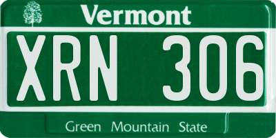 VT license plate XRN306