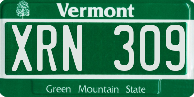 VT license plate XRN309