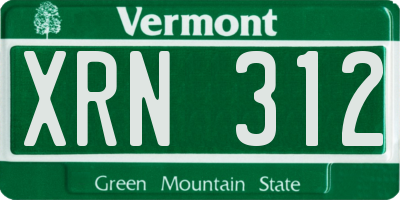 VT license plate XRN312