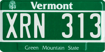 VT license plate XRN313