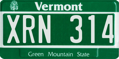 VT license plate XRN314
