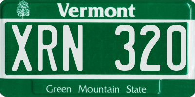 VT license plate XRN320