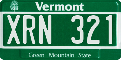 VT license plate XRN321