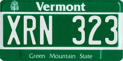 VT license plate XRN323
