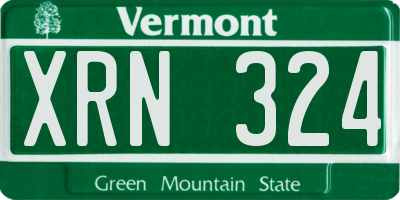 VT license plate XRN324