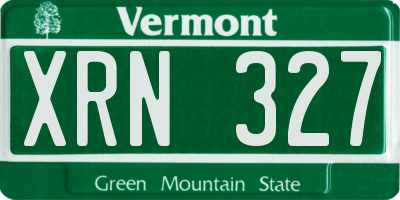 VT license plate XRN327