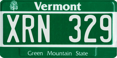 VT license plate XRN329