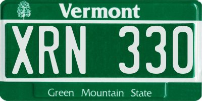 VT license plate XRN330