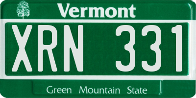 VT license plate XRN331