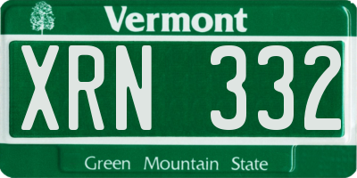 VT license plate XRN332