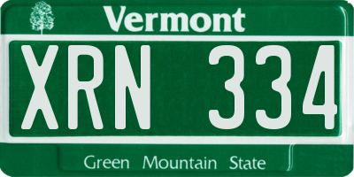VT license plate XRN334