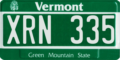VT license plate XRN335