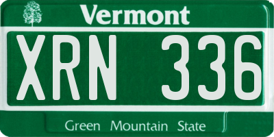 VT license plate XRN336