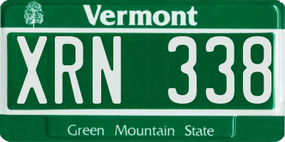 VT license plate XRN338