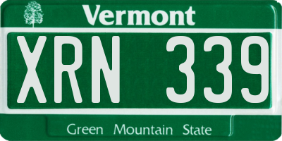 VT license plate XRN339