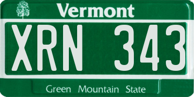 VT license plate XRN343