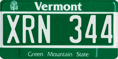 VT license plate XRN344