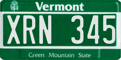 VT license plate XRN345