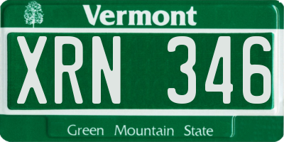 VT license plate XRN346