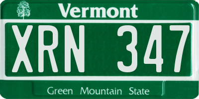 VT license plate XRN347
