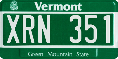 VT license plate XRN351