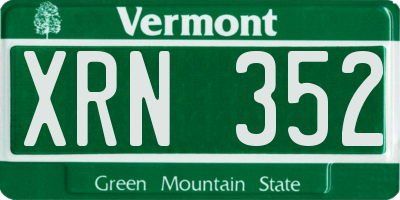 VT license plate XRN352