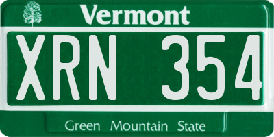 VT license plate XRN354
