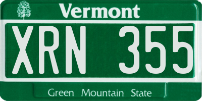 VT license plate XRN355