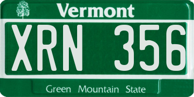 VT license plate XRN356