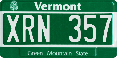 VT license plate XRN357