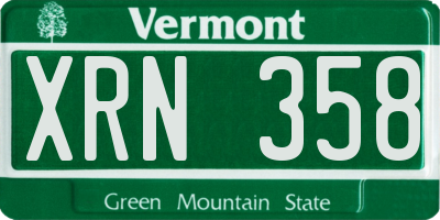 VT license plate XRN358