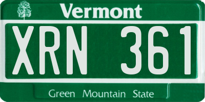 VT license plate XRN361