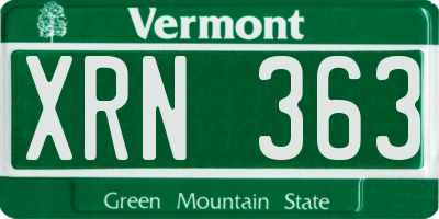 VT license plate XRN363