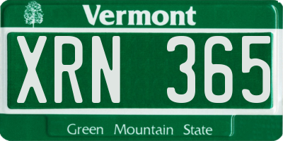 VT license plate XRN365