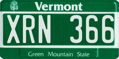 VT license plate XRN366