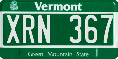 VT license plate XRN367