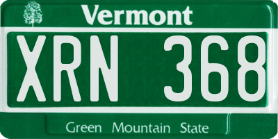 VT license plate XRN368