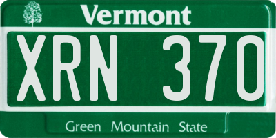 VT license plate XRN370
