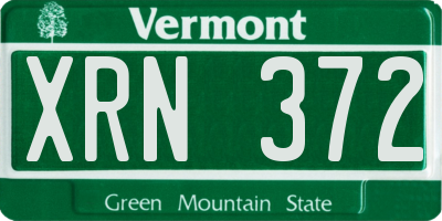 VT license plate XRN372