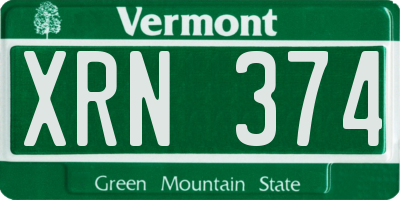VT license plate XRN374